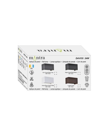 DAVOS * APLIQUE EXTERIOR LED* 4*6W 4000K NEGRO ARENADO